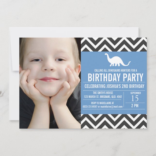 Invitation d'anniversaire à la photo d'Animal Chev (Devant)