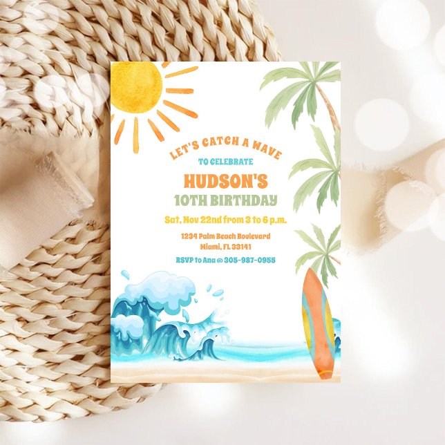 Invitation d'anniversaire à la plage (Créateur téléchargé)