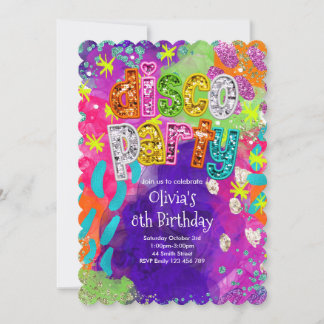 Invitation d'anniversaire à la soirée disco