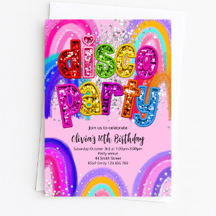 Invitation d'anniversaire à la soirée disco