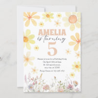 Invitation d'anniversaire à l'aquarelle Daisy Dese