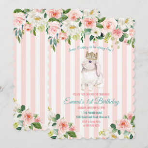 Invitation d'anniversaire à l'aquarelle de lapin p