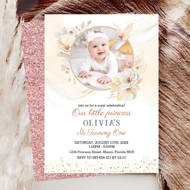 Invitation d'anniversaire à l'aquarelle florale de (Créateur téléchargé)