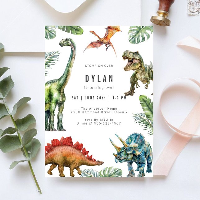 Invitation d'anniversaire à l'aquarelle pour enfan (Créateur téléchargé)