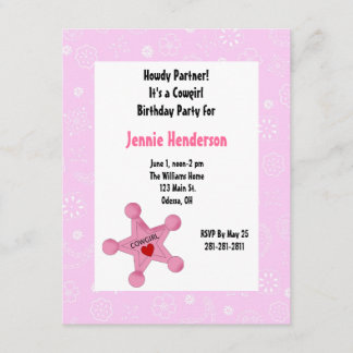 Invitation d'anniversaire à l'insigne de la fille