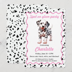 Invitation d'anniversaire à motif dalmate Fête n