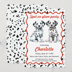 Invitation d'anniversaire à motif dalmate Fête n