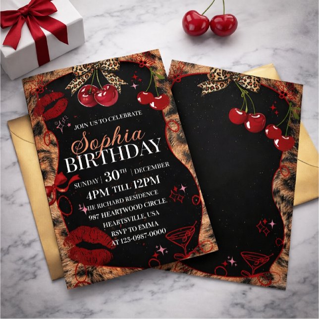 Invitation d'anniversaire à motif de guépard (Créateur téléchargé)