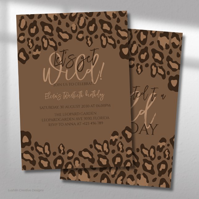 Invitation d'anniversaire à motif léopard élégant (Créateur téléchargé)