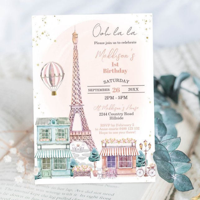 Invitation d'anniversaire à Paris (Créateur téléchargé)
