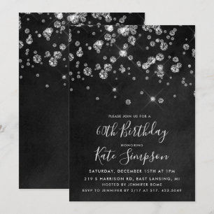Invitation d'anniversaire à tableau noir diamant -
