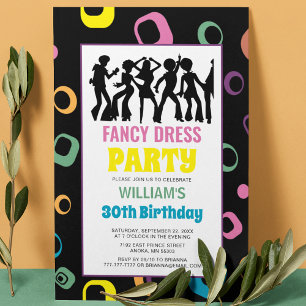 Invitation d'anniversaire à thème coloré en tenue