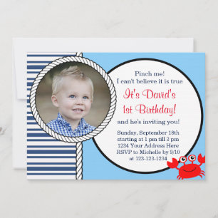 Invitation d'anniversaire à thème océanique