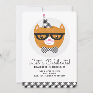 Invitation d'anniversaire à thème pour chat
