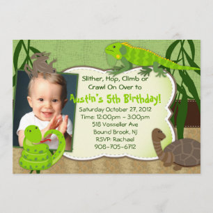 Invitation d'anniversaire à thème Reptile