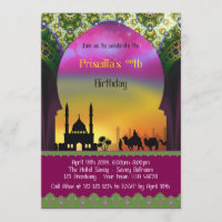 Invitation d'anniversaire à tout âge, arabe, maroc
