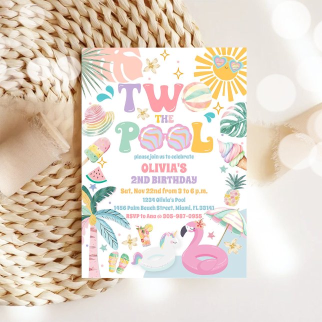 Invitation d'anniversaire à une fête au bord de la (Créateur téléchargé)