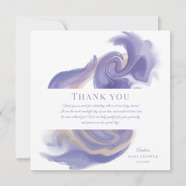 Invitation d'anniversaire abstraite aquarelle lava (Devant)