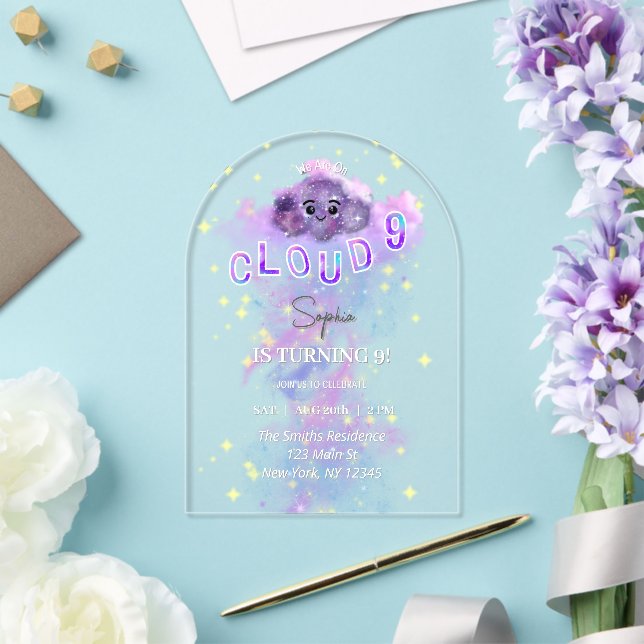 Invitation d'anniversaire Acrylique Dreamy Cloud N (Insitu (Mariage))