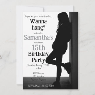 Invitation d'anniversaire ado nonchalant