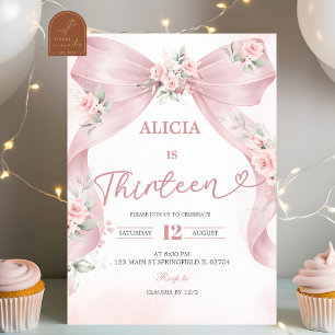 Invitation d'anniversaire adolescente Coquette ave
