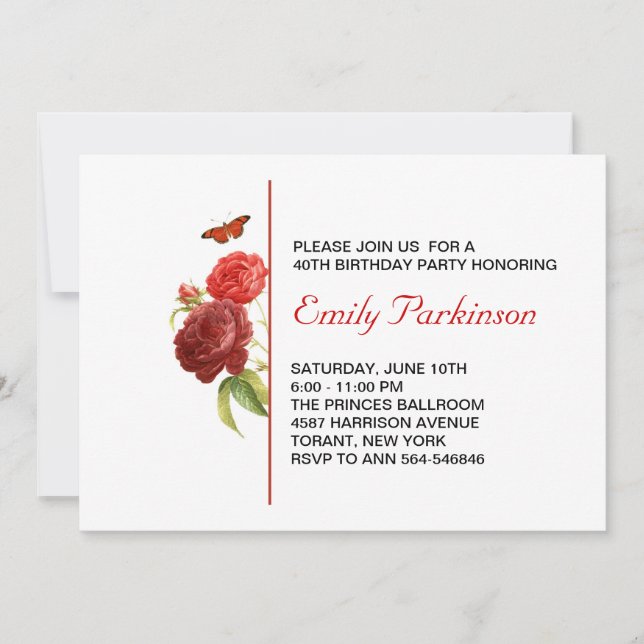 invitation d'anniversaire adulte (Devant)