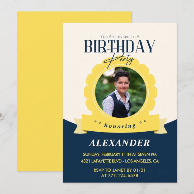 Invitation d'anniversaire adulte 16e anniversaire  (Devant / Derrière)