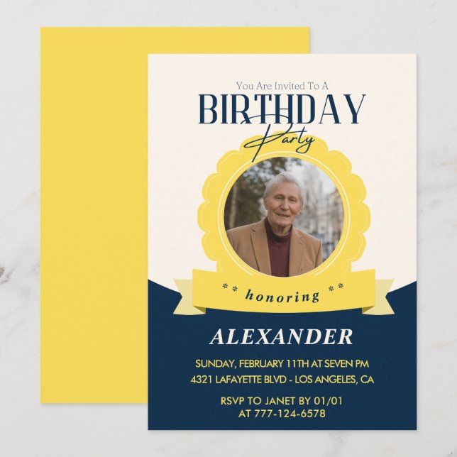 Invitation d'anniversaire adulte 80 ans Moderne (Devant / Derrière)