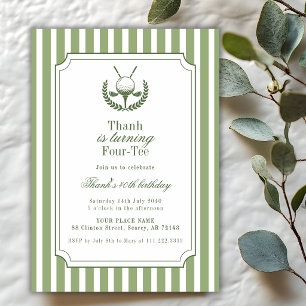 Invitation d'anniversaire adulte Golf Green Four-T