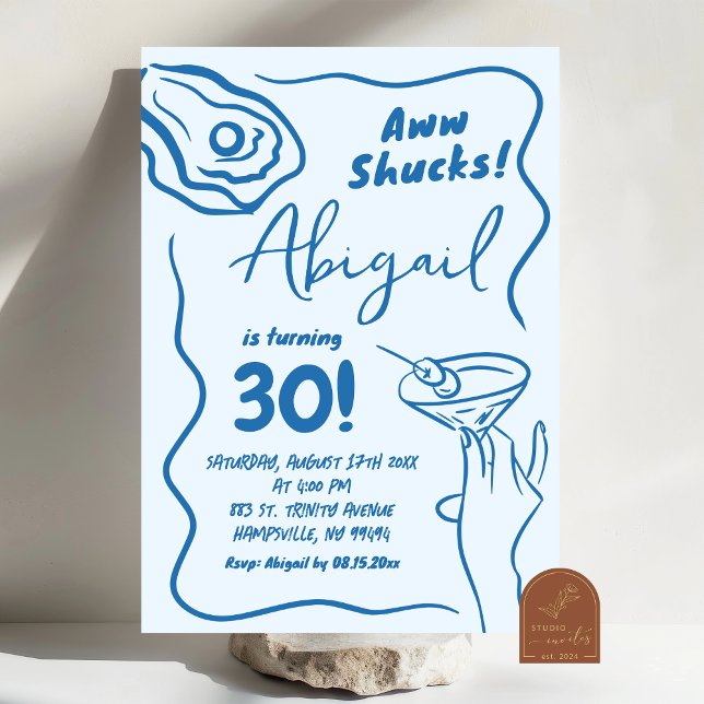 Invitation d'anniversaire adulte pour cocktail Blu (Créateur téléchargé)