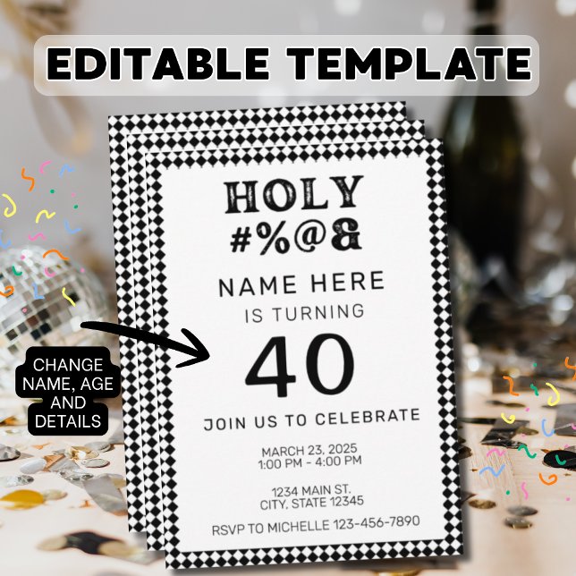 Invitation d'anniversaire adulte sacré #%@& (Créateur téléchargé)