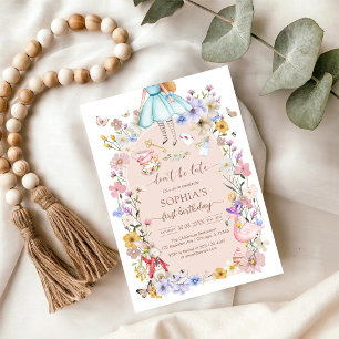 Invitation d'anniversaire Alice au pays des mervei
