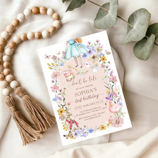 Invitation d'anniversaire Alice au pays des mervei