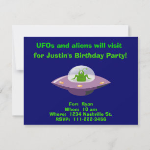 Invitation d'anniversaire Alien