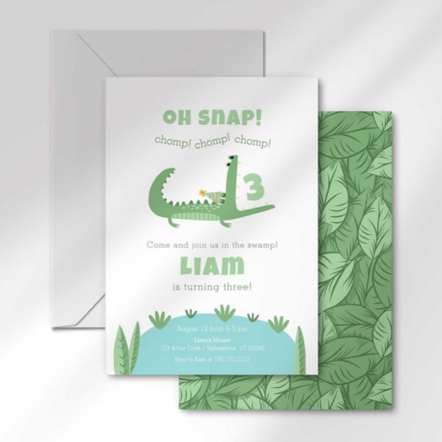 Invitation d'anniversaire Alligator (Créateur téléchargé)