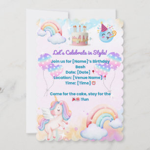 Invitation d'anniversaire amusante et colorée – Fê