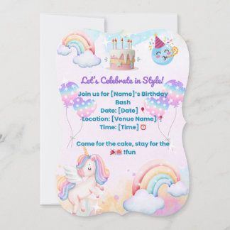 Invitation d'anniversaire amusante et colorée – Fê