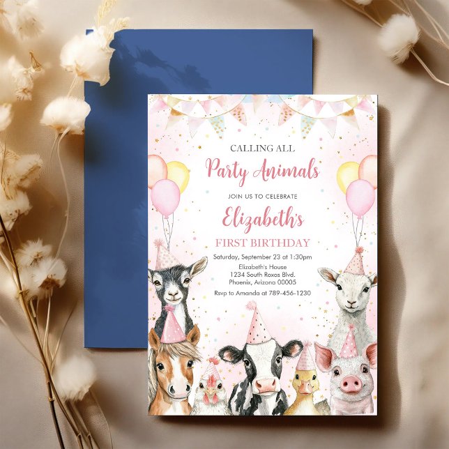 Invitation d'anniversaire Animaux de la ferme (Créateur téléchargé)