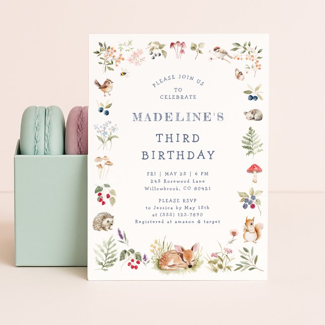 Invitation d'anniversaire Animaux de la Forêt de B (Créateur téléchargé)