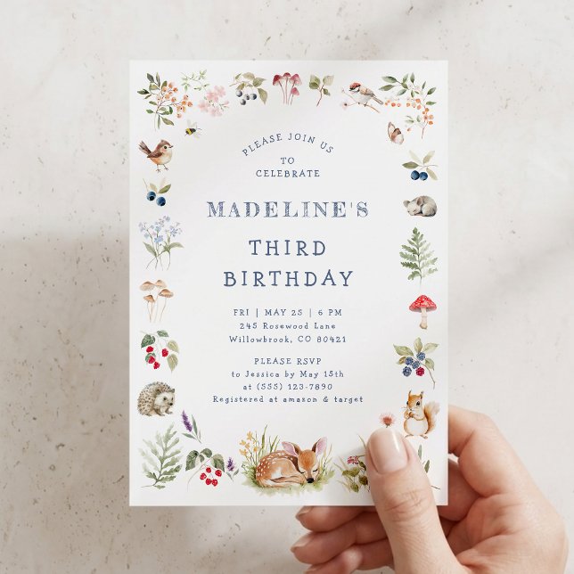 Invitation d'anniversaire Animaux de la Forêt de B (Créateur téléchargé)