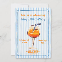Invitation d'anniversaire Aperol Spritz 