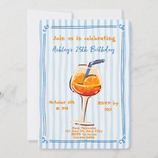 Invitation d'anniversaire Aperol Spritz 