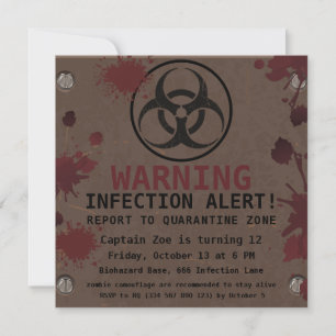 Invitation d'anniversaire Apocalypse Zombie   Bioh
