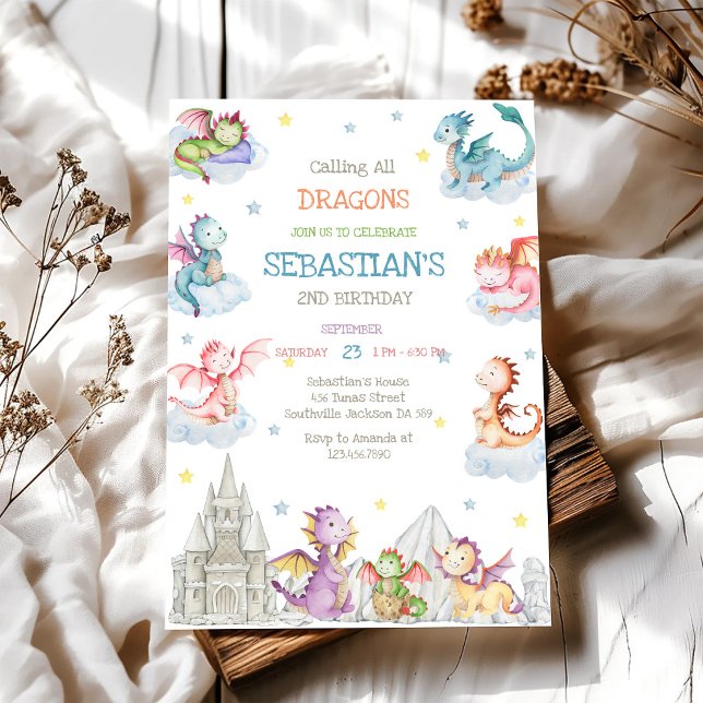 Invitation d'anniversaire Appel à tous les dragons (Créateur téléchargé)