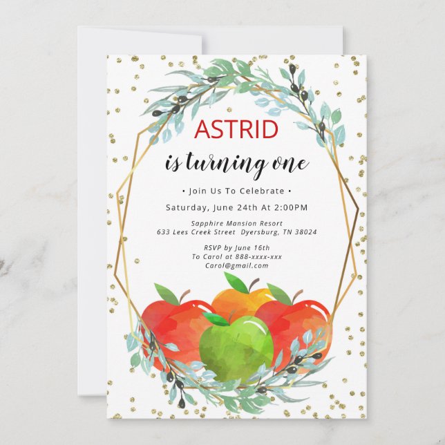 Invitation d'anniversaire Apple, invitation d'anni (Devant)