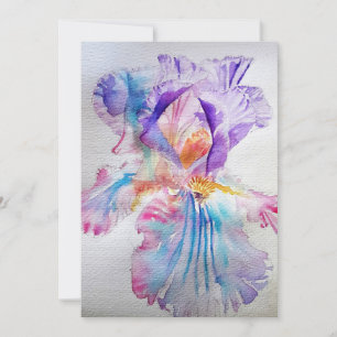 Invitation d'anniversaire aquarelle Iris Rose Pour