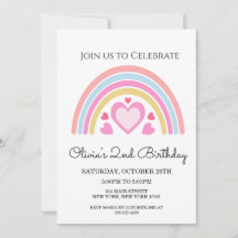 Invitation d'anniversaire Arc-en-ciel