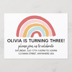 Invitation d'anniversaire Arc-en-ciel