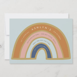 Invitation d'anniversaire arc-en-ciel vintage