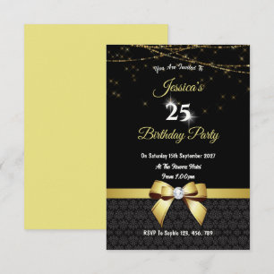 Invitation d'anniversaire Arc et Lumières en Or Ge